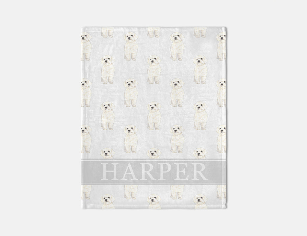 Personalized Coton De Tulear Minky Baby Blanket