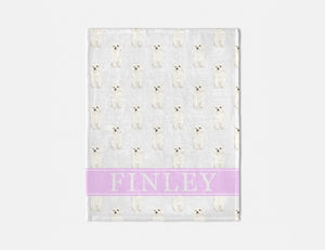 Personalized Maltese Minky Baby Blanket