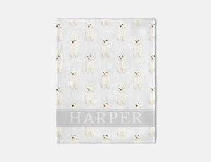 Personalized Maltese Minky Baby Blanket