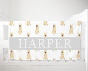 Personalized German Shepherd (Black & Tan) Minky Baby Blanket