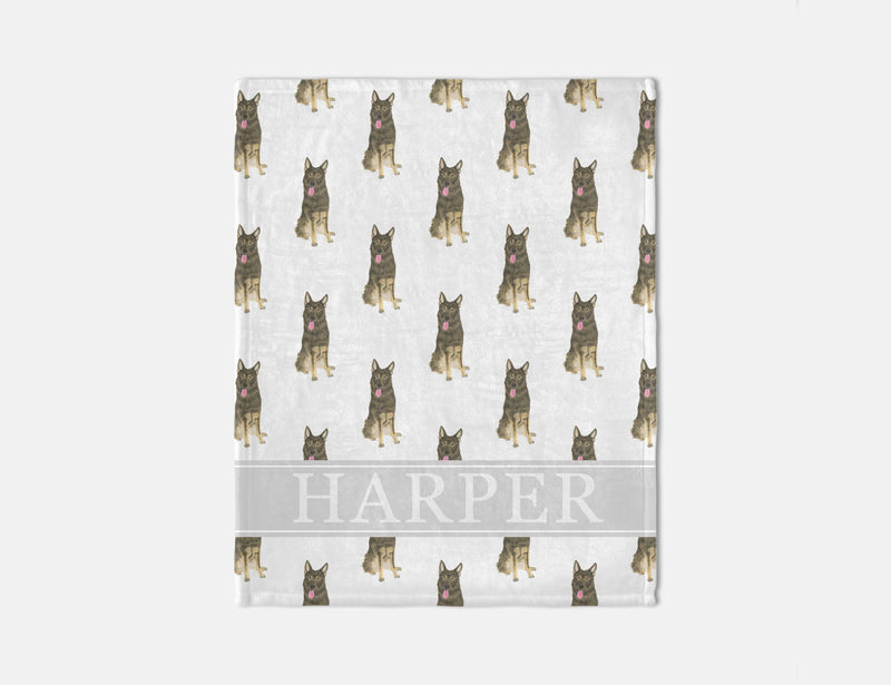 Personalized German Shepherd (Sable) Minky Baby Blanket