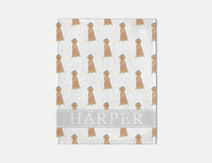 Personalized Irish Setter Dog Minky Baby Blanket
