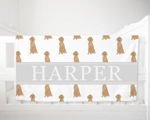 Personalized Irish Setter Dog Minky Baby Blanket