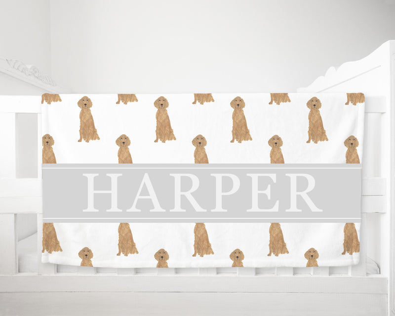 Personalized Irish Setter Dog Minky Baby Blanket