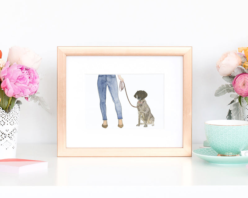 Custom German Shorthaired Pointer (Black) Dog Mom Print