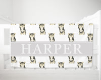 Personalized Chihuahua (Long Haired, Tricolor) Minky Baby Blanket