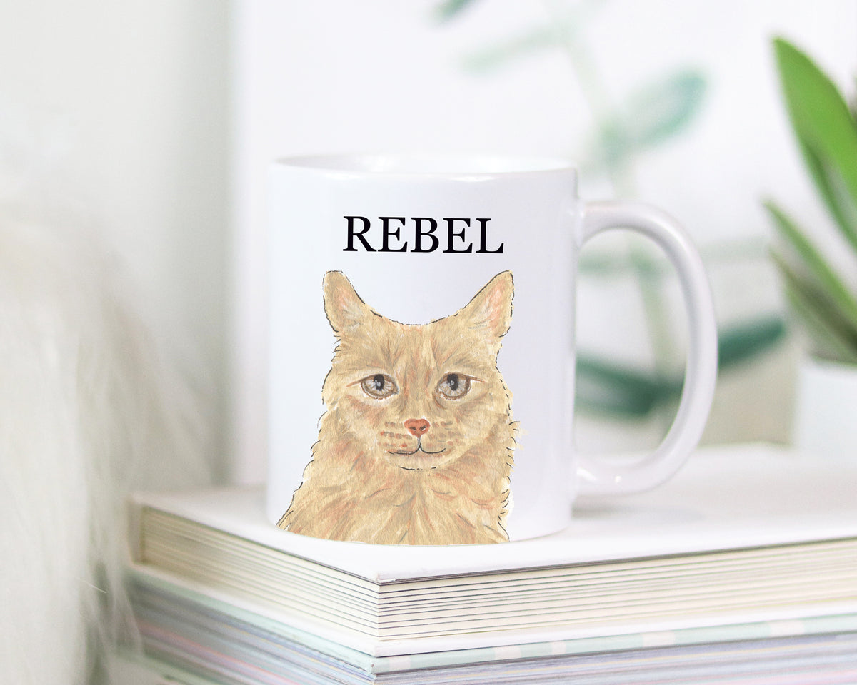 Personalized Maine Coon Cat (Orange) Ceramic Mug