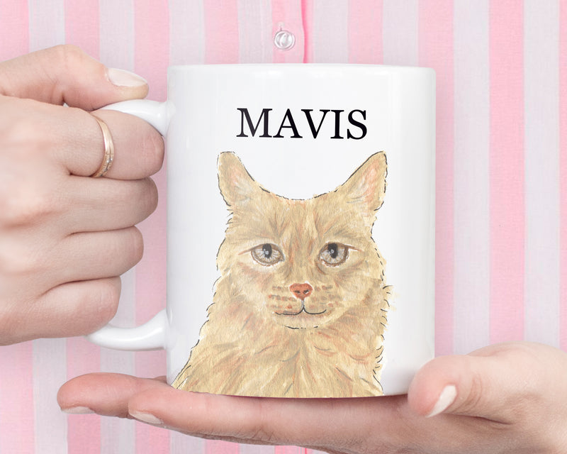 Personalized Maine Coon Cat (Orange) Ceramic Mug