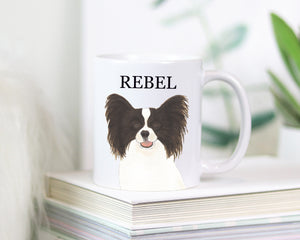 Personalized Papillon (Black) Ceramic Mug
