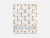 Personalized German Pinscher Minky Baby Blanket