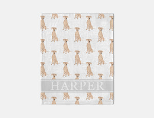 Personalized German Pinscher Minky Baby Blanket