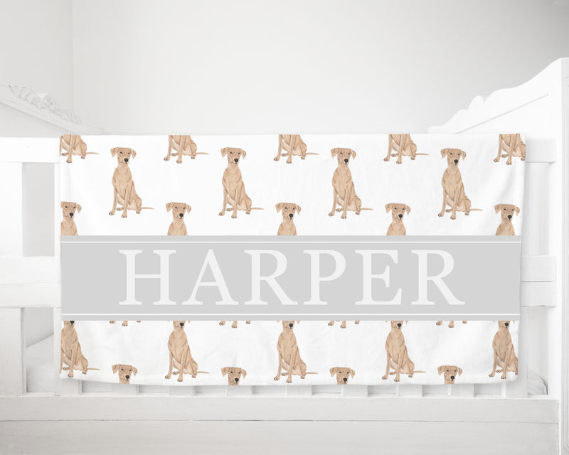 Personalized German Pinscher Minky Baby Blanket