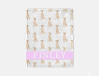 Personalized German Pinscher Minky Baby Blanket