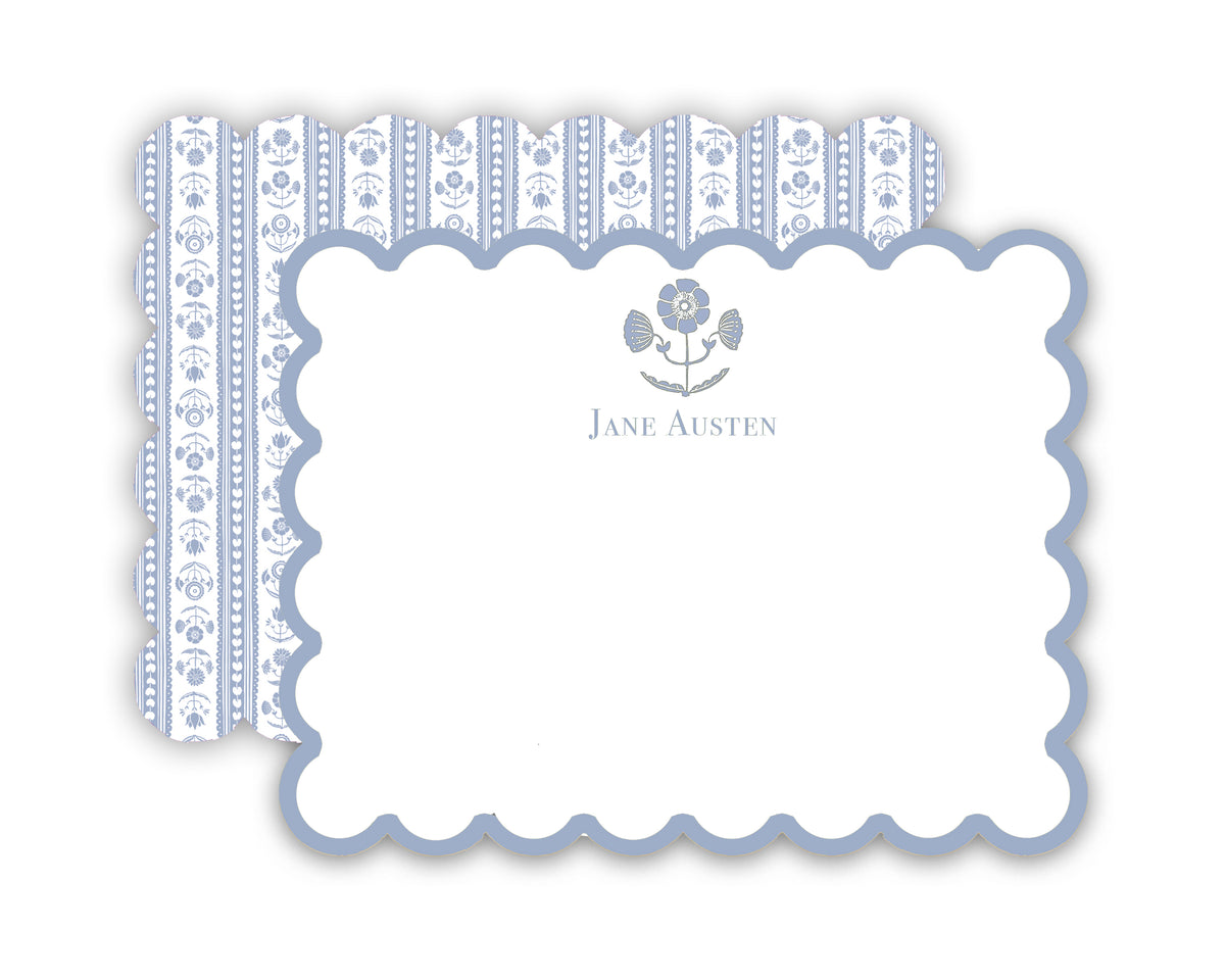 Personalized Hydrangea Blue Stationery