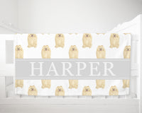 Personalized Pomeranian Minky Baby Blanket