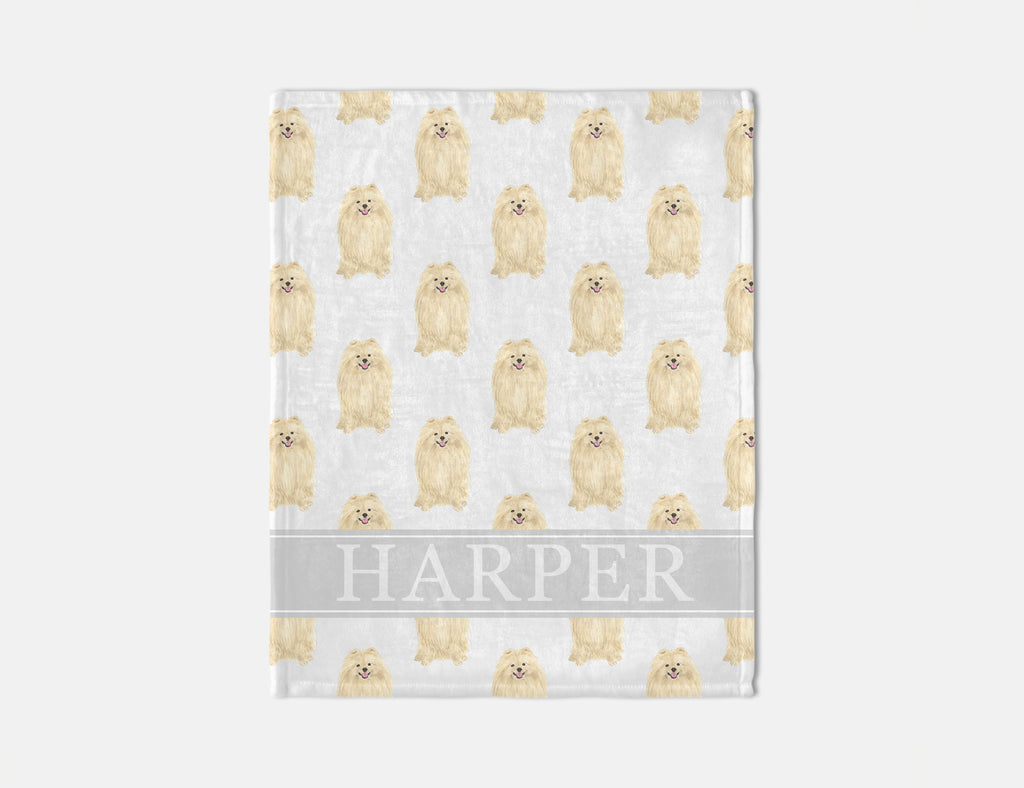 Personalized Pomeranian Minky Baby Blanket