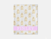 Personalized Pomeranian Minky Baby Blanket