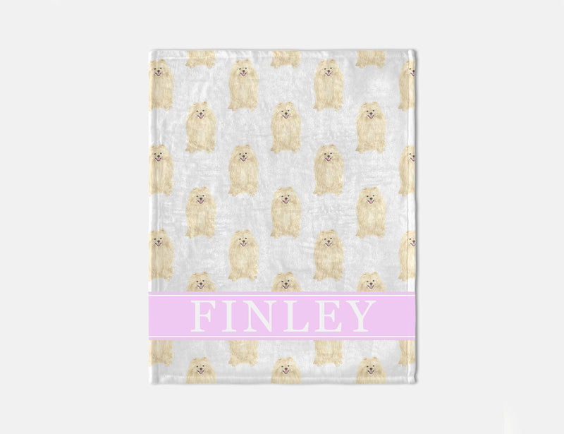 Personalized Pomeranian Minky Baby Blanket