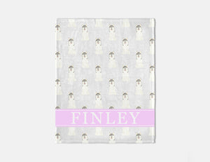 Personalized Pomsky Minky Baby Blanket