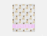 Personalized Pug Minky Baby Blanket