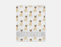 Personalized Pug Minky Baby Blanket