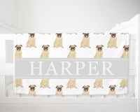 Personalized Pug Minky Baby Blanket