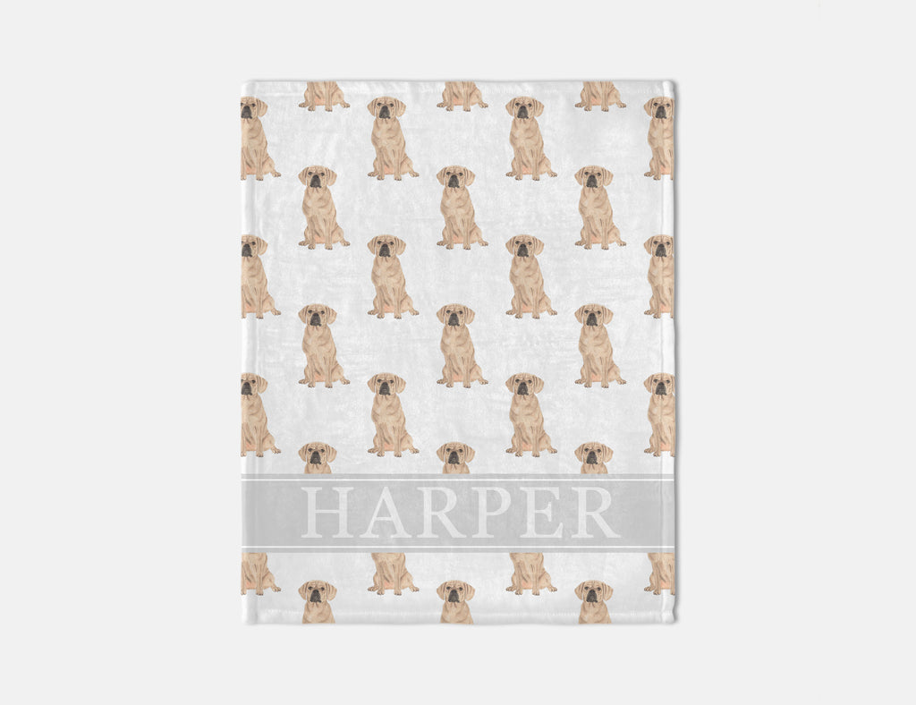 Personalized Puggle Minky Baby Blanket