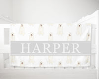 Personalized Great Pyrenees Minky Baby Blanket