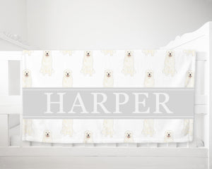 Personalized Great Pyrenees Minky Baby Blanket