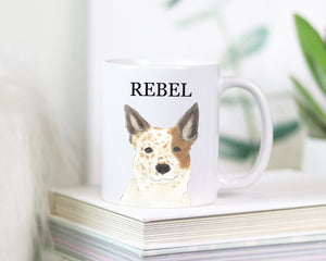 Personalized Australian Cattledog Heeler (Red & White) Ceramic Mug