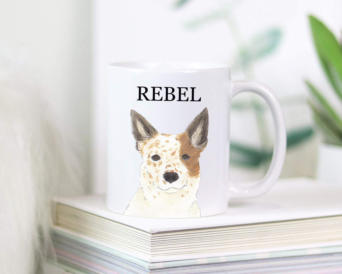 Personalized Australian Cattledog Heeler (Red & White) Ceramic Mug