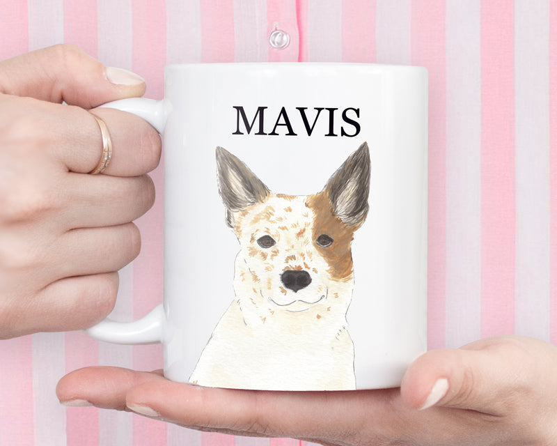 Personalized Australian Cattledog Heeler (Red & White) Ceramic Mug