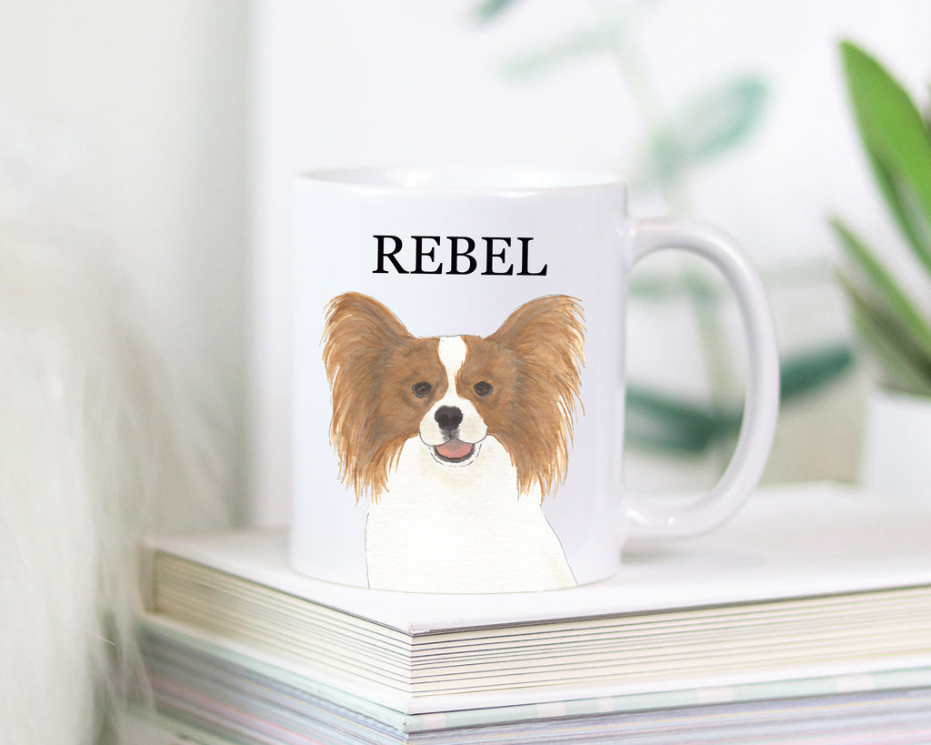 Personalized Papillon (Red) Ceramic Mug