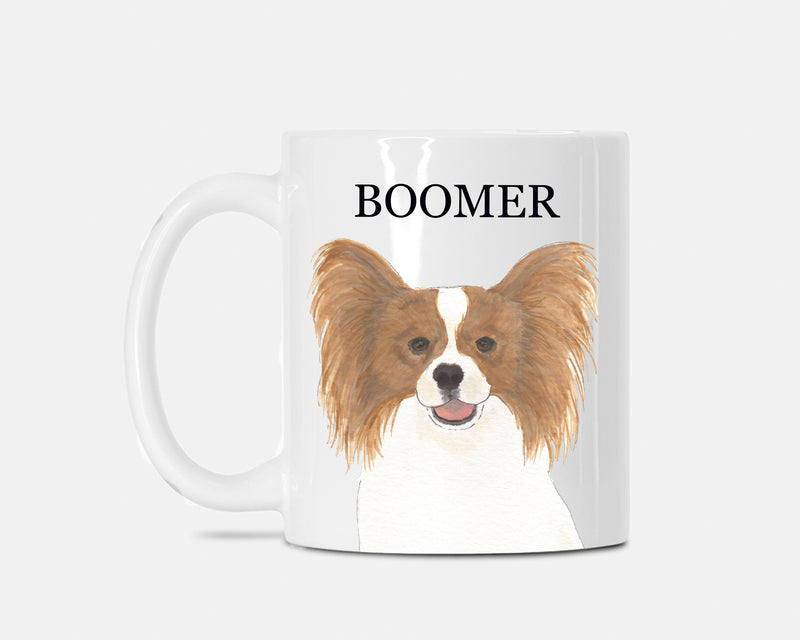 Personalized Papillon (Red) Ceramic Mug