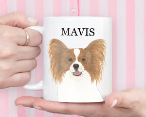 Personalized Papillon (Red) Ceramic Mug