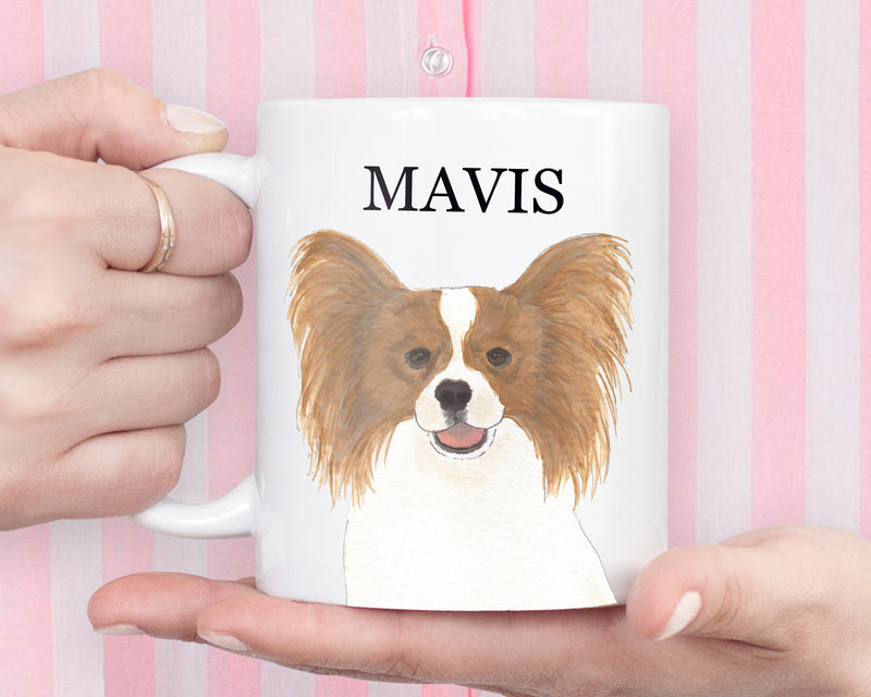 Personalized Papillon (Red) Ceramic Mug