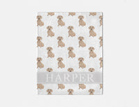 Personalized Dachshund (Smooth, Red) Minky Baby Blanket