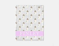 Personalized English Springer Spaniel (Red & White) Minky Baby Blanket