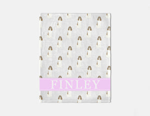 Personalized English Springer Spaniel (Red & White) Minky Baby Blanket
