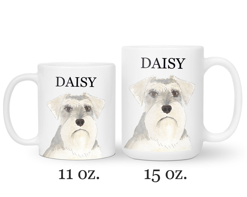 Personalized Schnauzer (Grey & White) Ceramic Mug