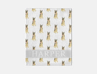 Personalized German Shepherd Minky Baby Blanket