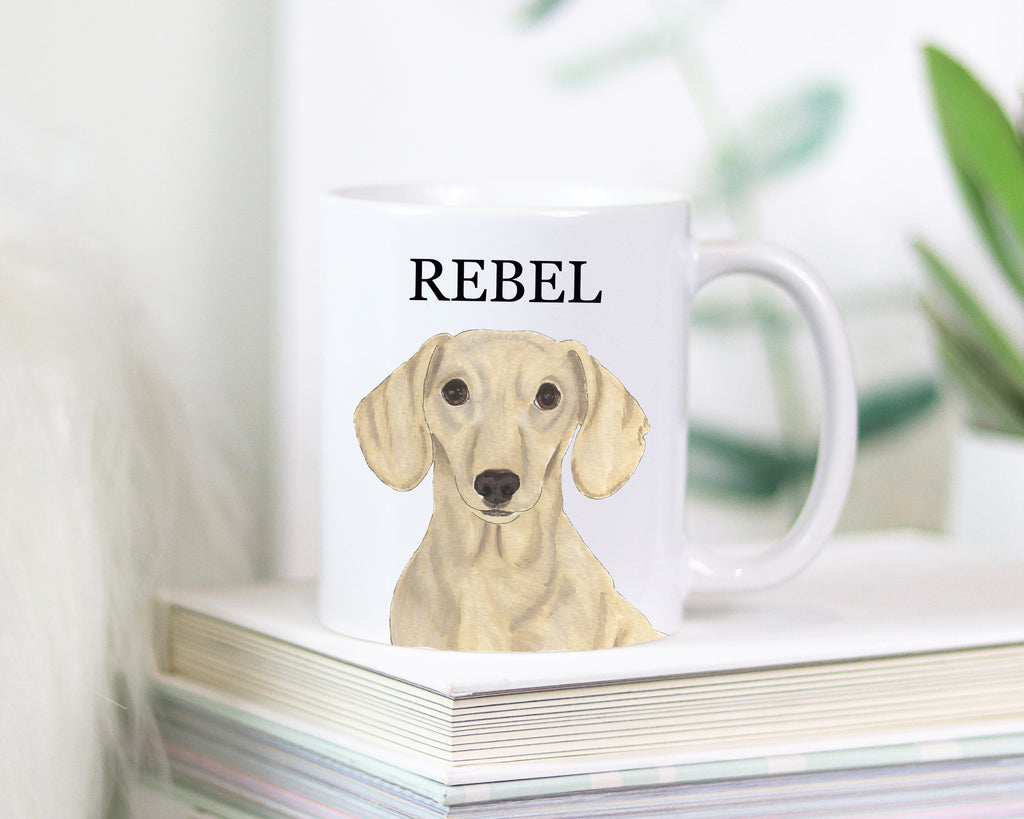 Personalized Dachshund (Smooth, Cream) Ceramic Mug