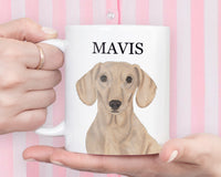 Personalized Dachshund (Smooth, Red) Ceramic Mug