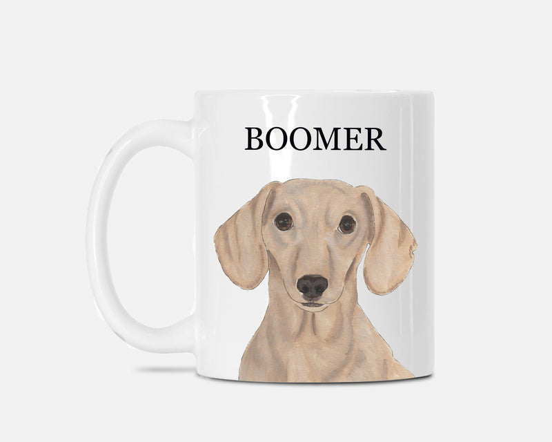 Personalized Dachshund (Smooth, Red) Ceramic Mug