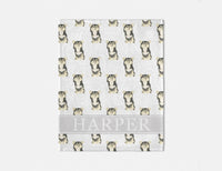 Personalized Chihuahua (Long Haired, Tricolor) Minky Baby Blanket