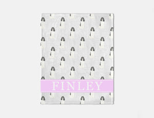 Personalized English Springer Spaniel (Black & White) Minky Baby Blanket