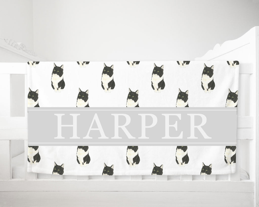 Personalized Tuxedo Ragamuffin Minky Baby Blanket