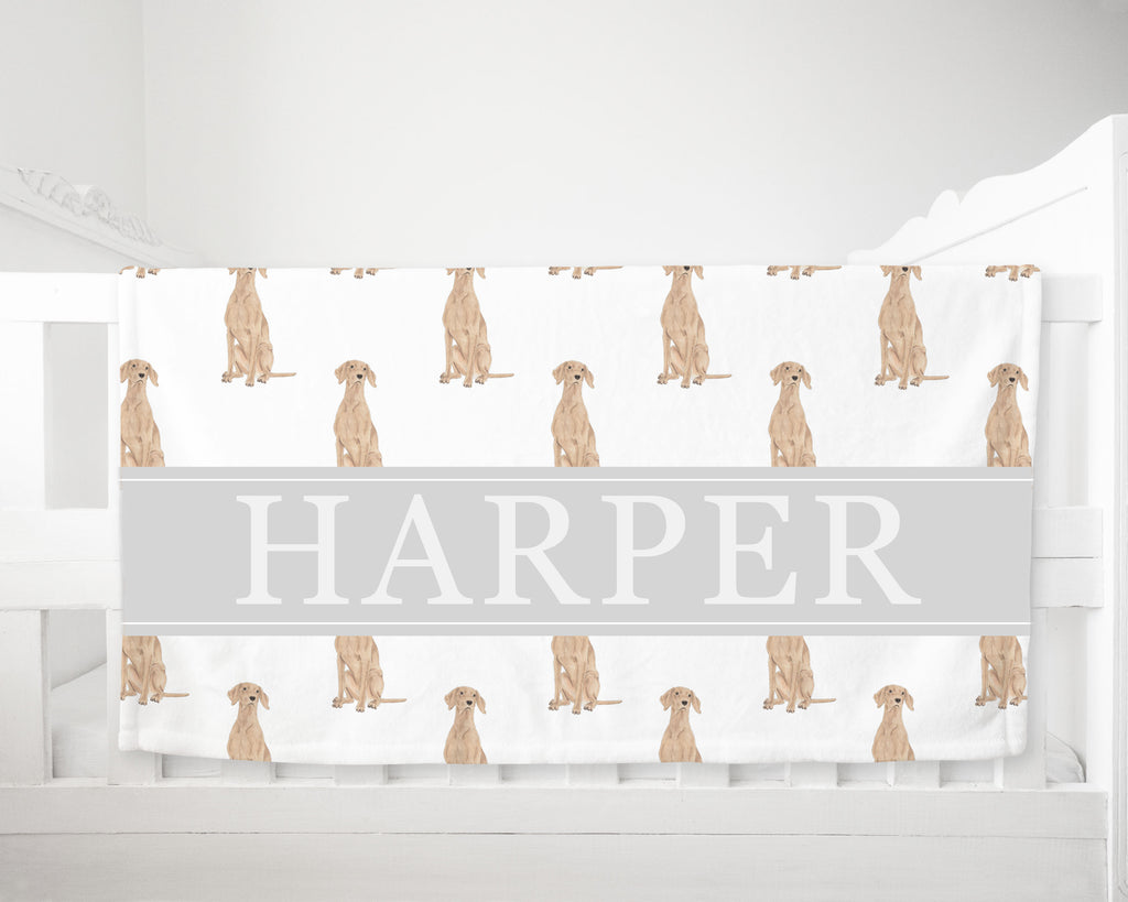 Personalized Vizsla Minky Baby Blanket
