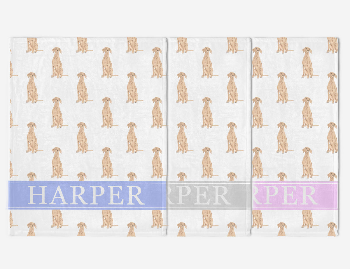 Personalized Vizsla Minky Baby Blanket