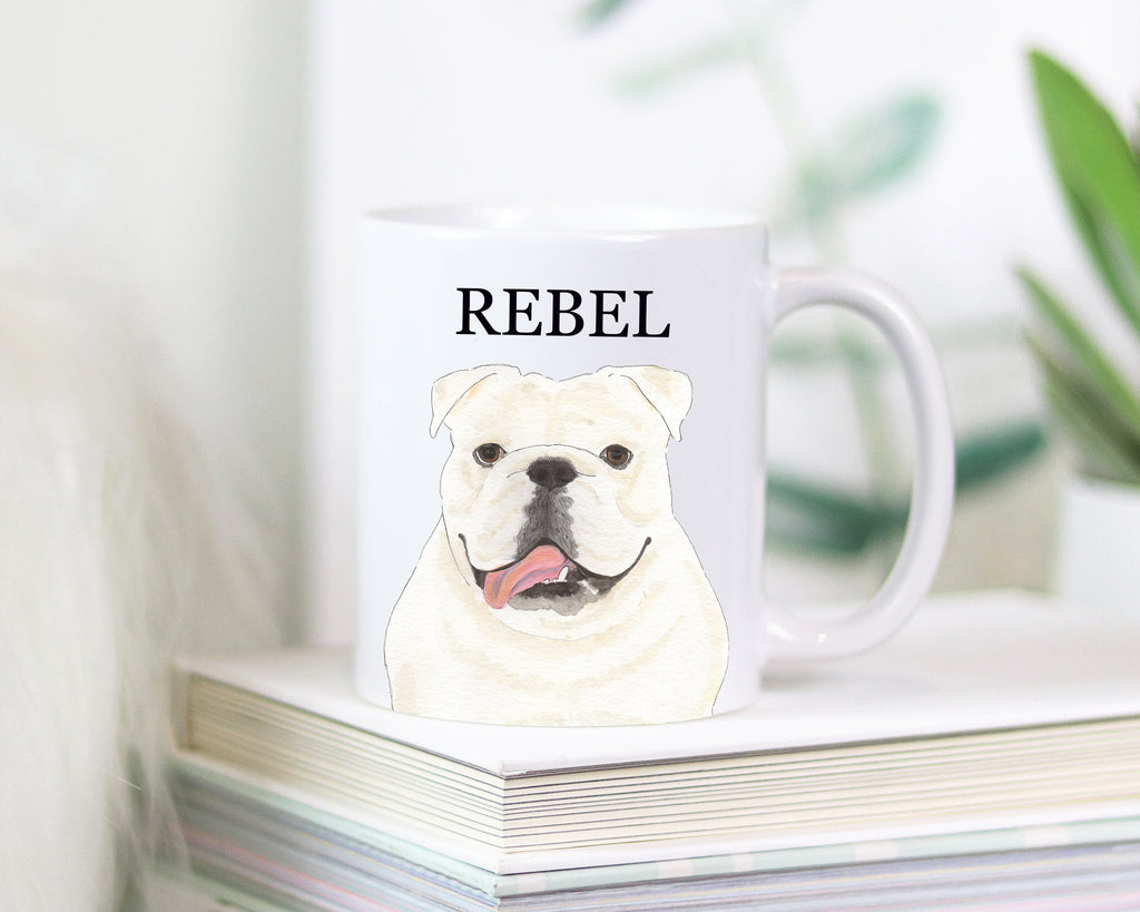 Personalized English Bulldog (White) Ceramic Mug